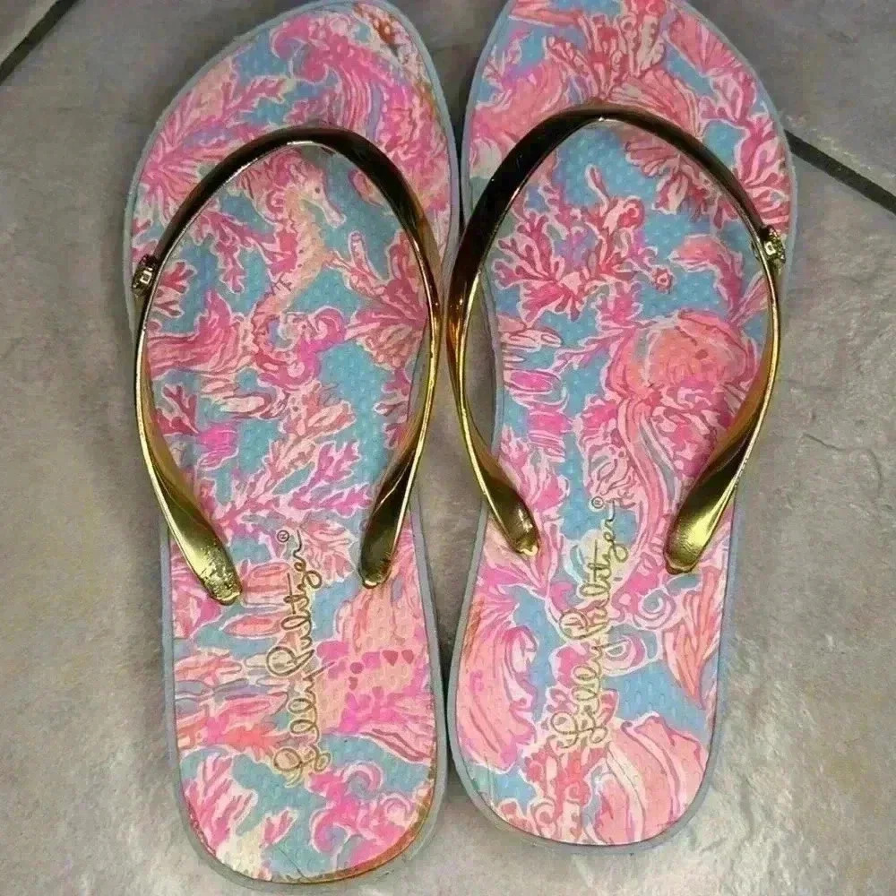 Lilly Pulitzer thing sandals size 5/6 - Picture 4 of 7